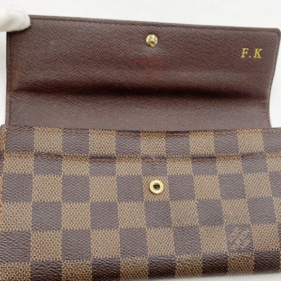 Louis Vuitton #280 Damier Ebene Sarah Long Bifold Wallet - Picture 8 of 10